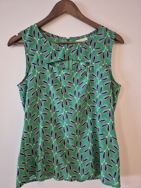 Tulle Green Nautical-Print Sleeveless Camisole